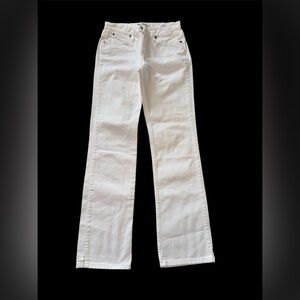Wrangler Cowgirl Cut White Jeans 3/4 x 34 Bootcut 100% Cotton Made in Mexico